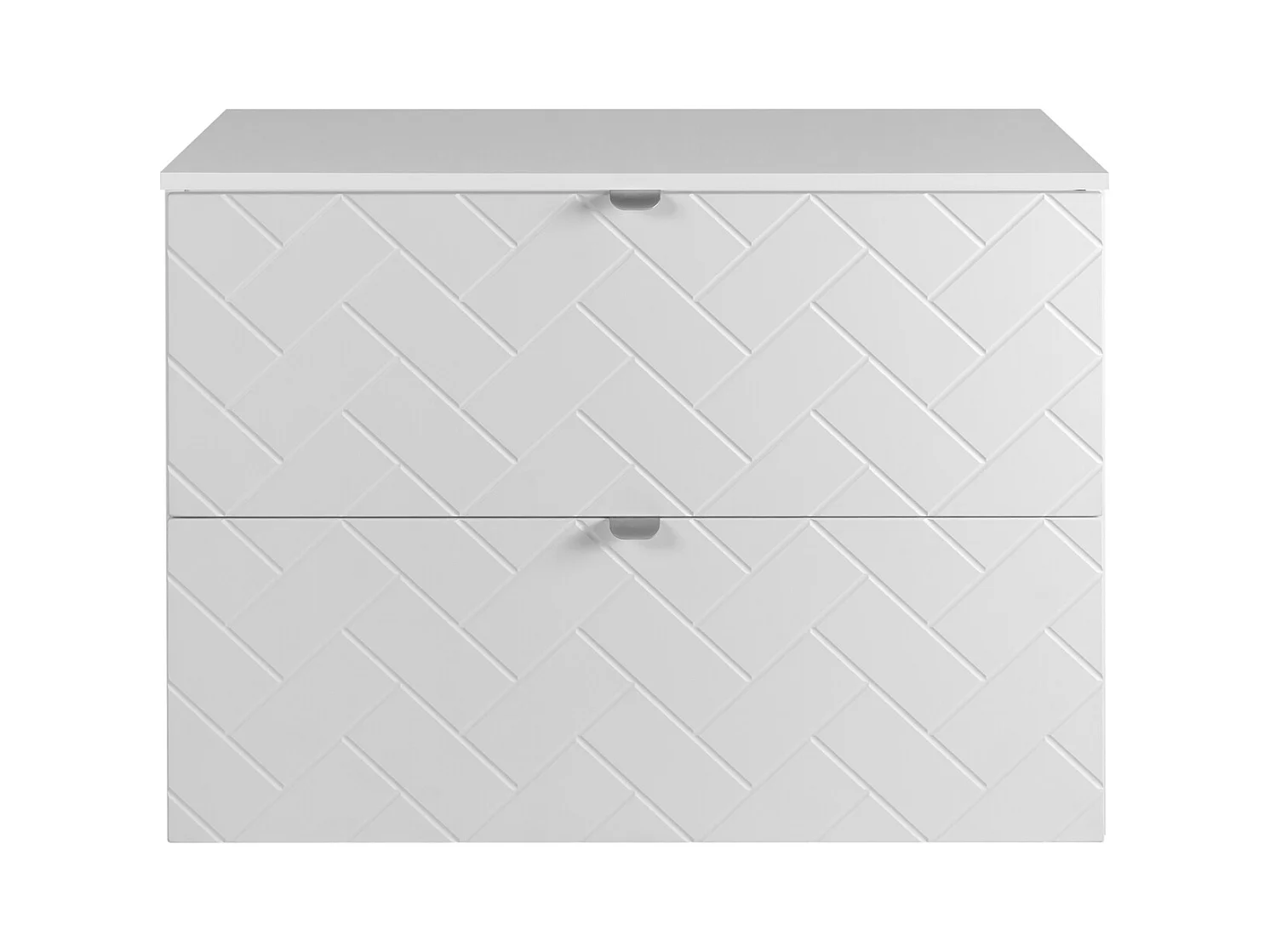 Meuble de salle de bain, Blanc Mat, 80 x 57 x 46 cm, poignées argentées