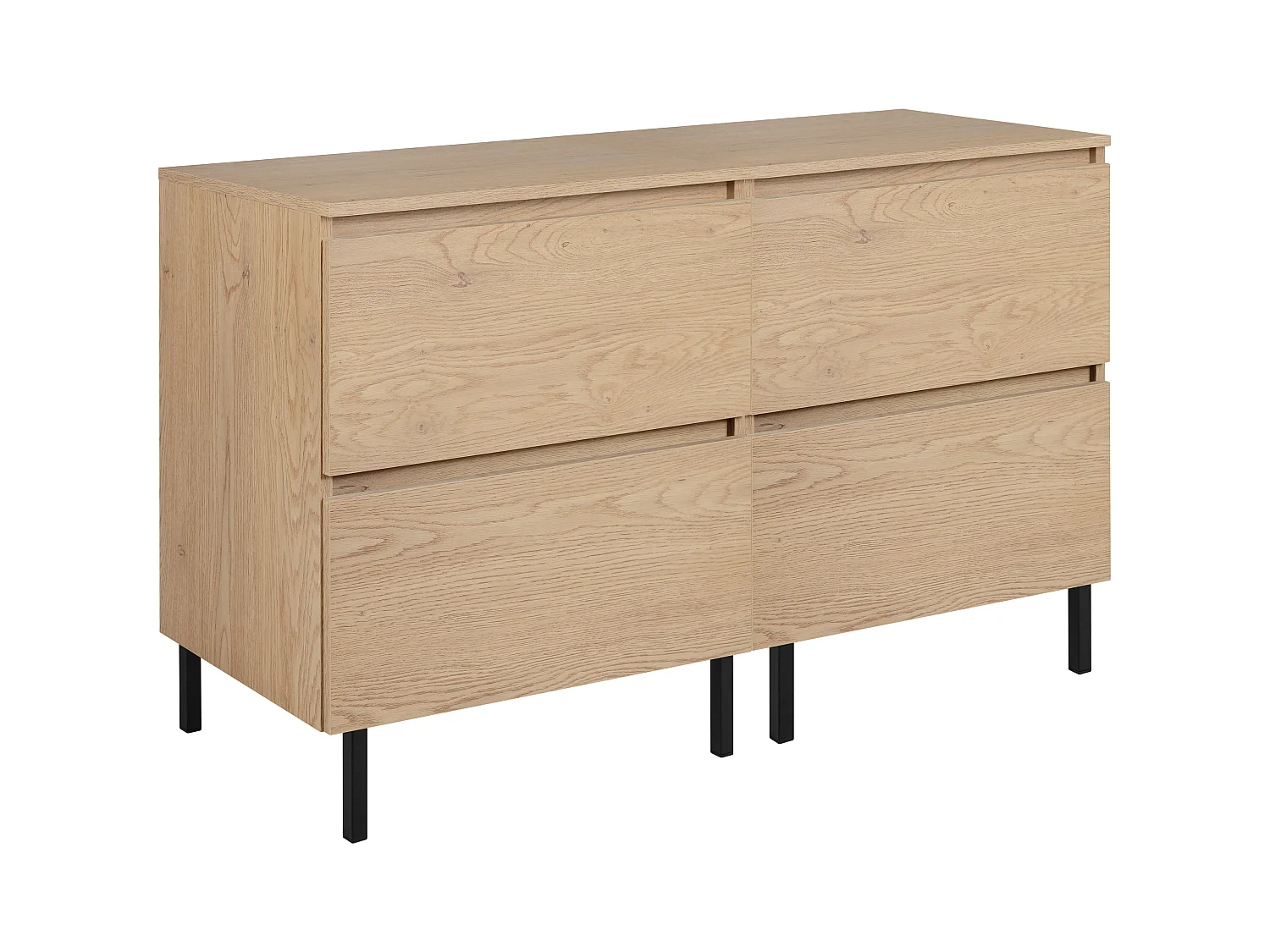 Meuble de salle de bain 120 cm (2 X 60) avec plan de travail supérieur + pieds meuble, Couleur : Chêne Clair, 120 x 77 x 46 cm