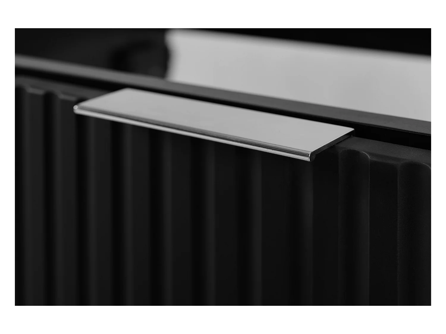 Meuble vasque, Noir + poignée argentée, 80 x 57 x 46 cm