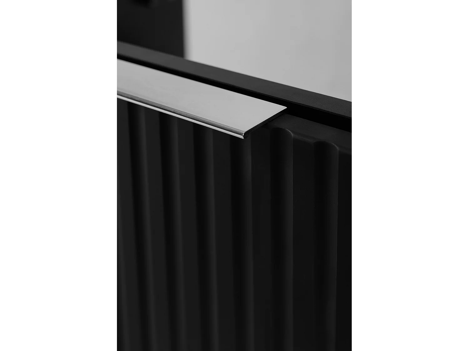 Meuble vasque, Noir + poignée argentée, 80 x 57 x 46 cm