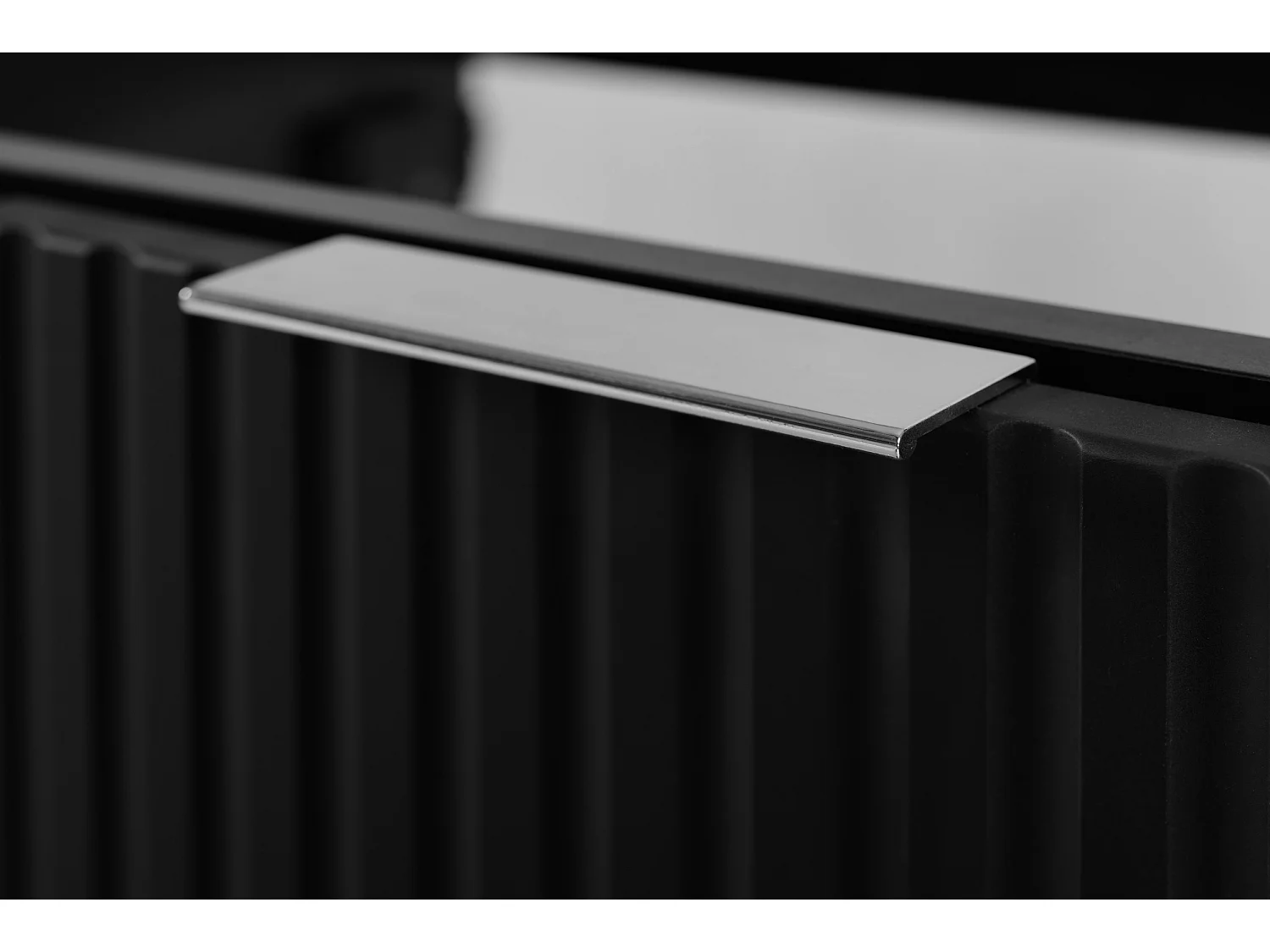 Meuble vasque, Noir + poignée argentée, 80 x 57 x 46 cm