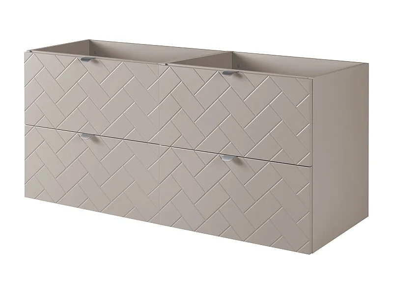 Badezimmermöbel, Kaschmir, 120 x 57 x 46 cm, silberne Griffe