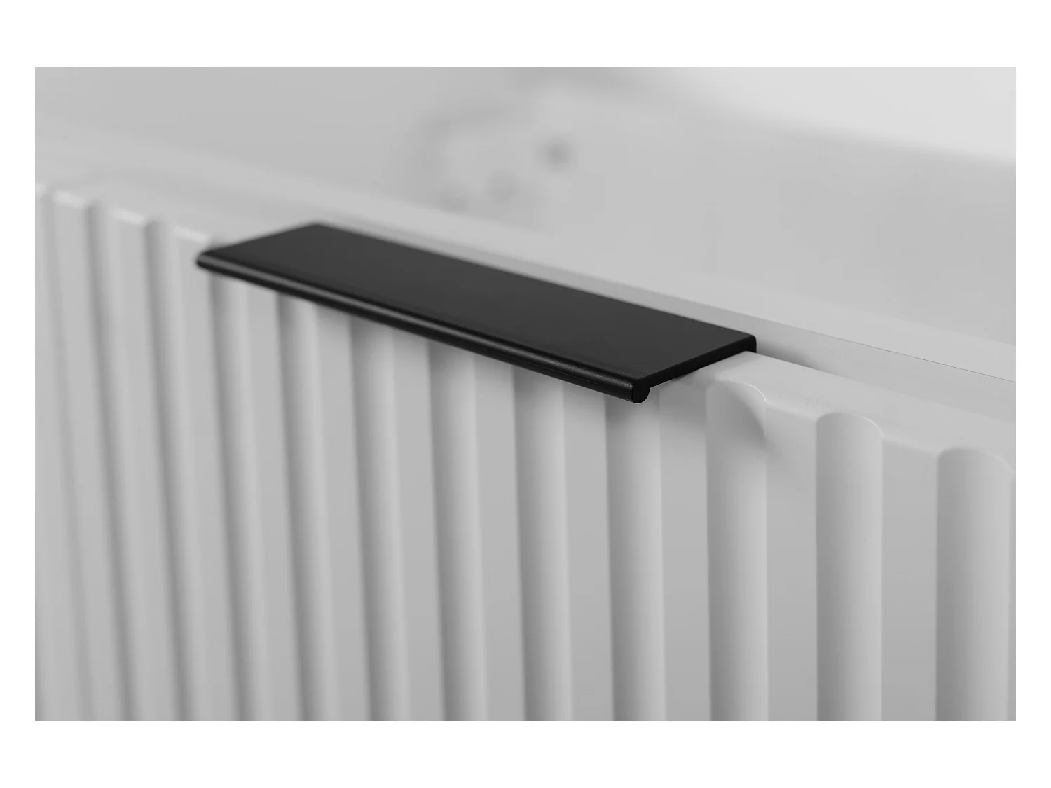 Badezimmermöbel, Weiß + schwarzer Griff, 60 x 57 x 46 cm