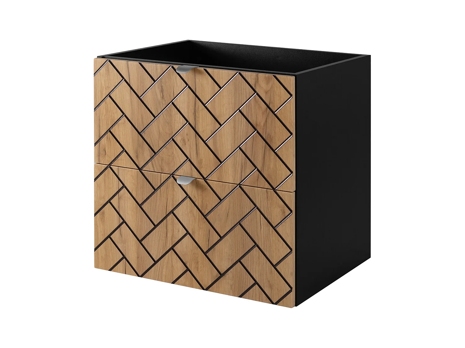 Meble łazienkowe, Złoty dąb rzemieślniczy, 60 x 57 x 46 cm, uchwyty srebrne