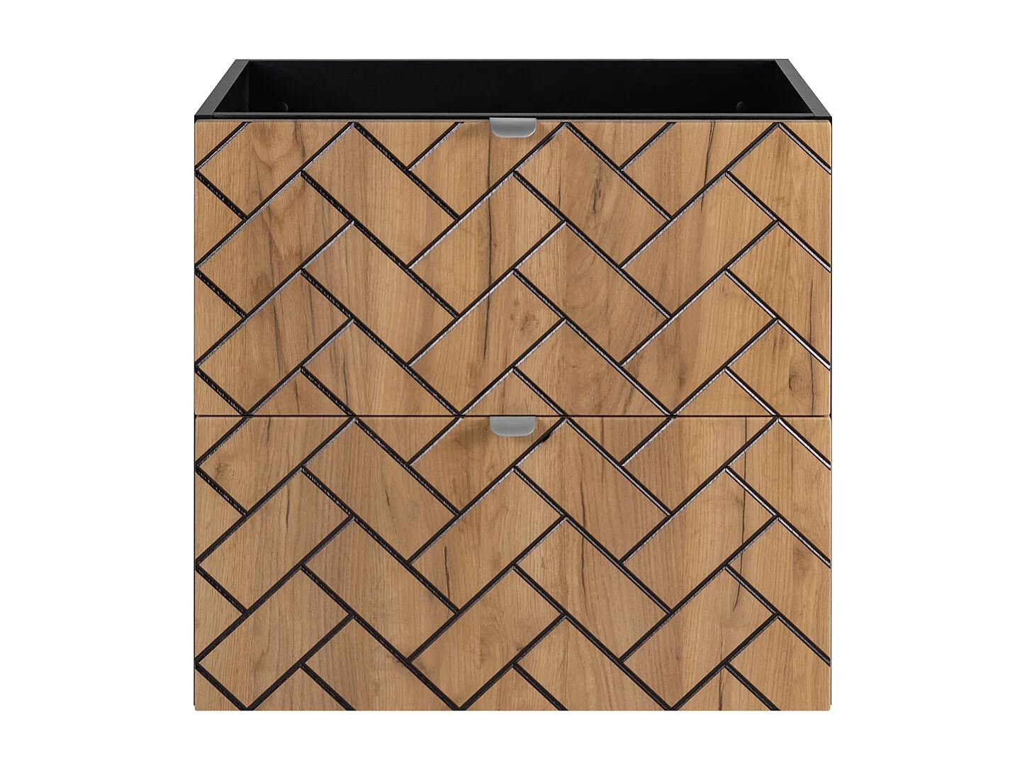 Meuble de salle de bain, Chêne artisanal doré, 60 x 57 x 46 cm, poignées argentées