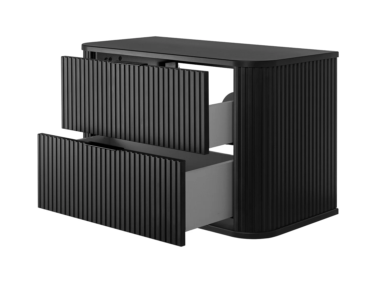 Meuble de salle de bain, noir avec poignée noire, 80,4 x 51,7 x 41,5 cm