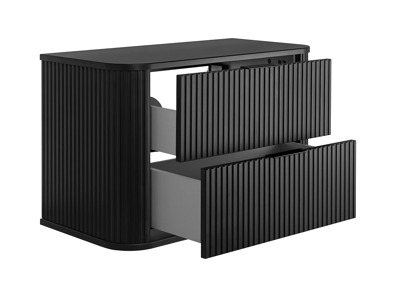 Meuble de salle de bain, noir avec poignée noire, 80,4 x 51,7 x 41,5 cm