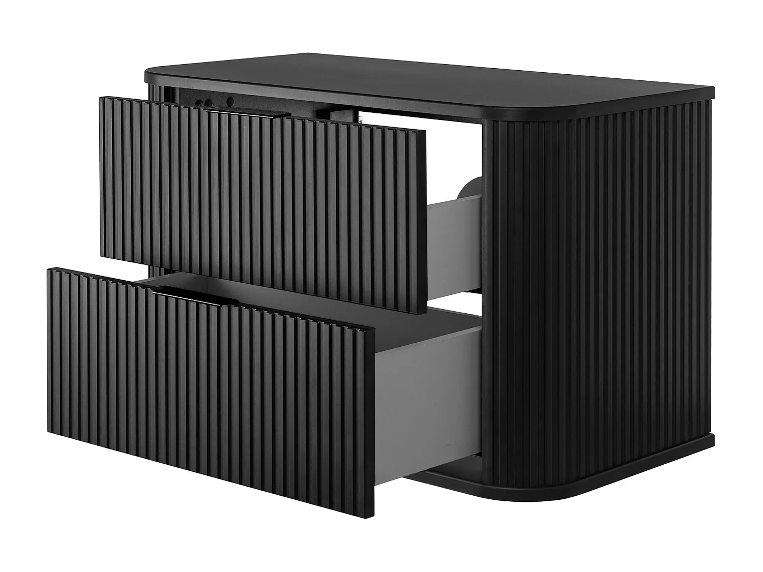 BADEZIMMERSCHRANK, Schwarz, 80,4 x 51,7 x 41,5 cm, Schwarze Griffe