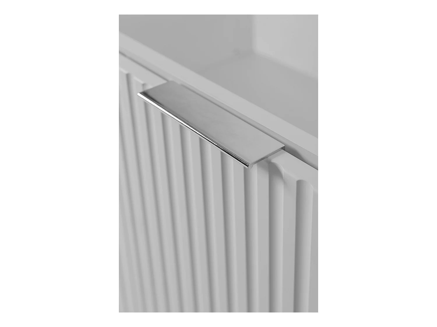 Mueble de lavabo, Blanco + tirador plateado, 80 x 57 x 46 cm