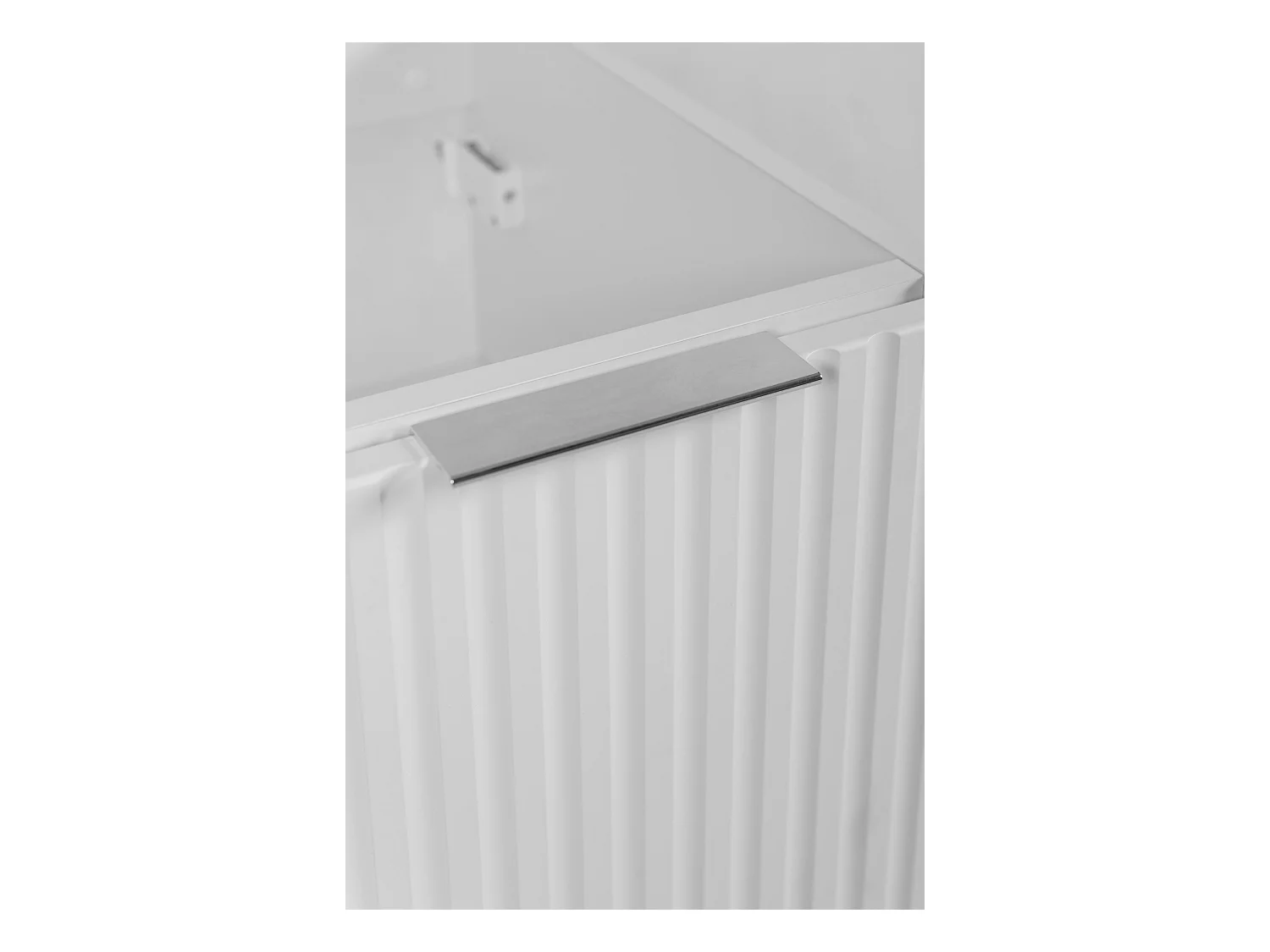 Mueble de lavabo, Blanco + tirador plateado, 80 x 57 x 46 cm