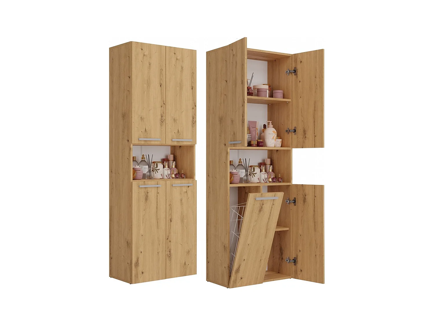 Meble łazienkowe, 174 x 30 x 60 cm, Dąb Artisan