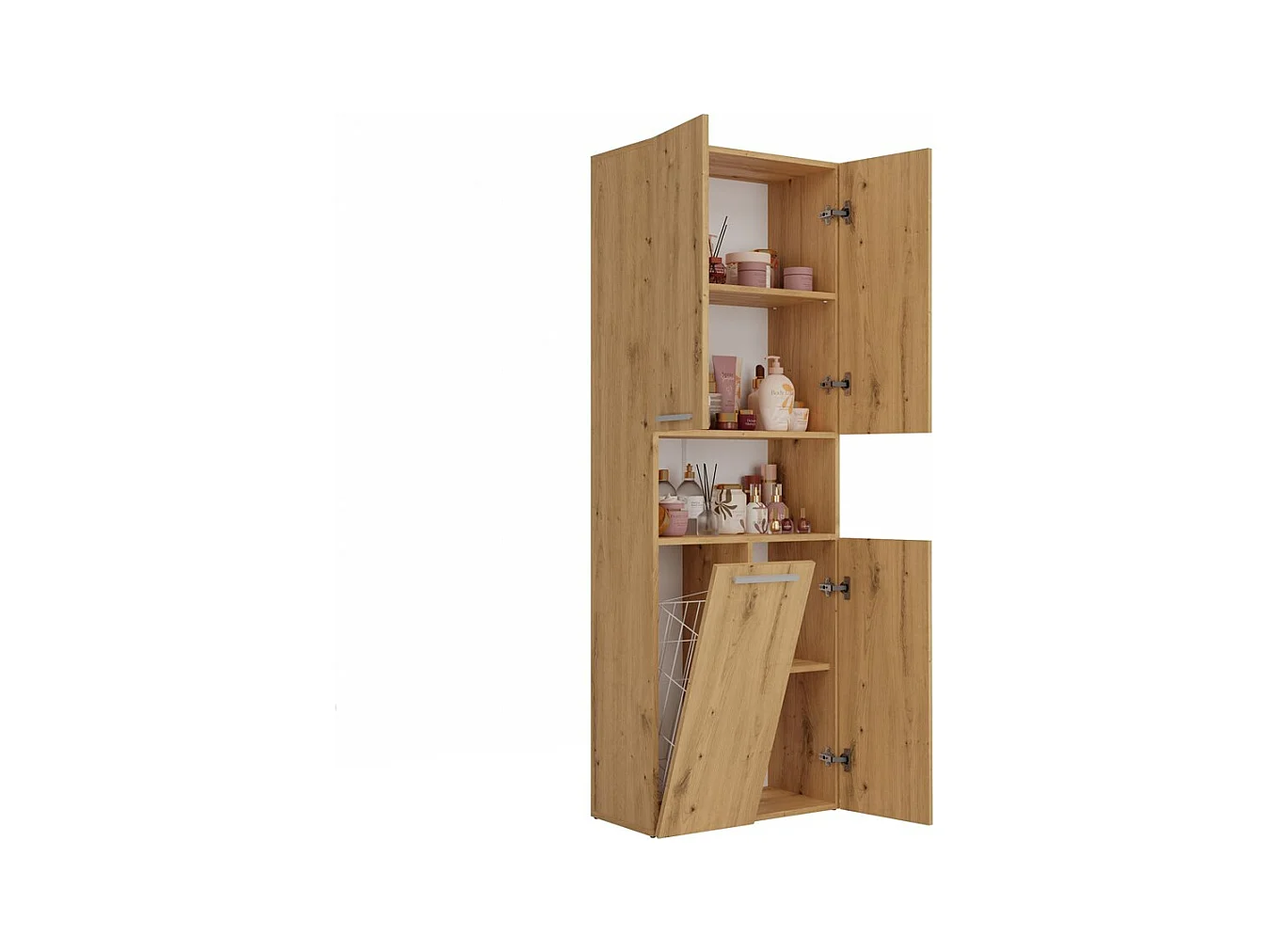 Meuble salle de bain, 174 x 30 x 60 cm, Chêne Artisan