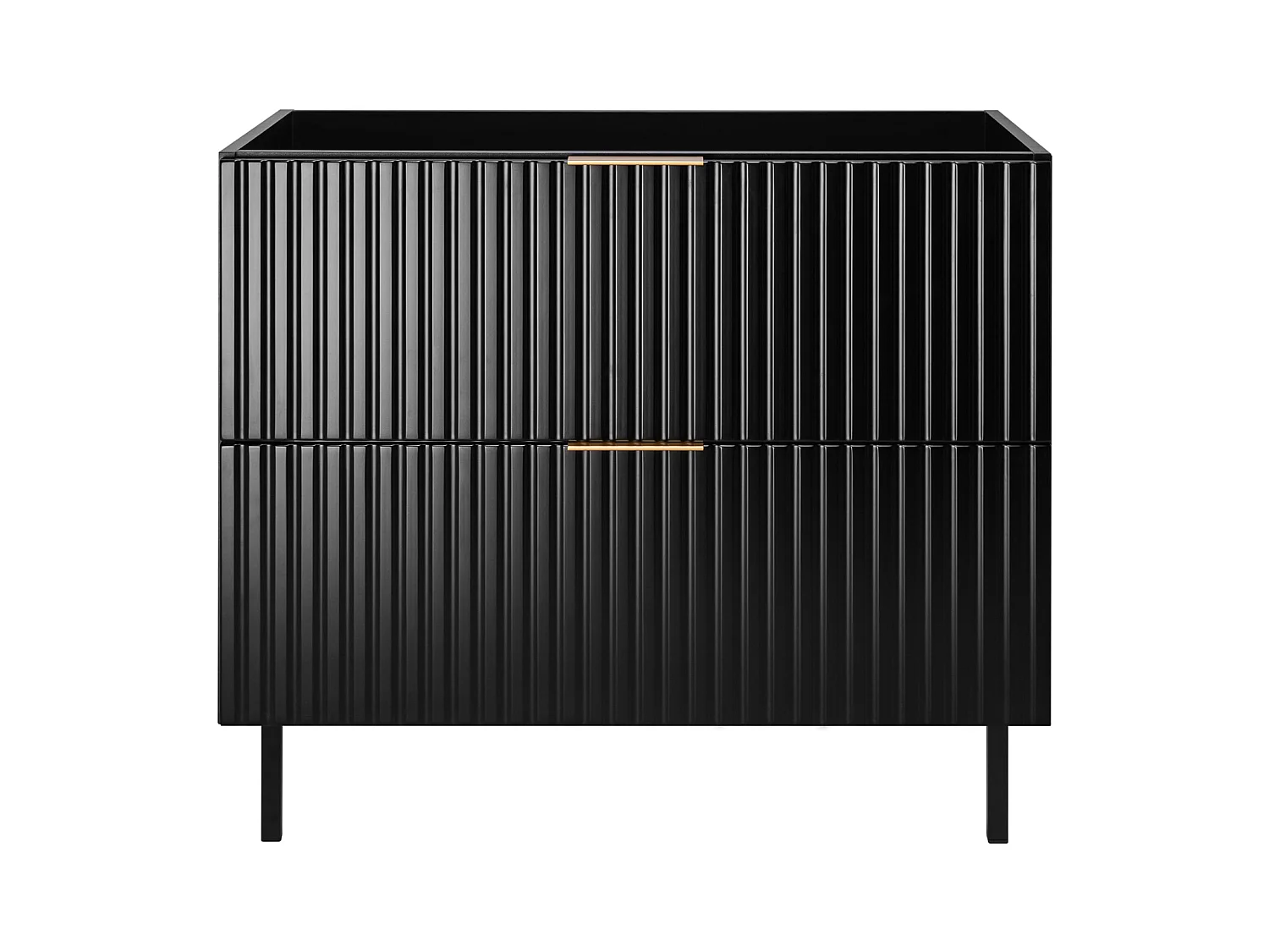 Badkamermeubel, Zwart + gouden handvat, 80 x 77 x 46 cm