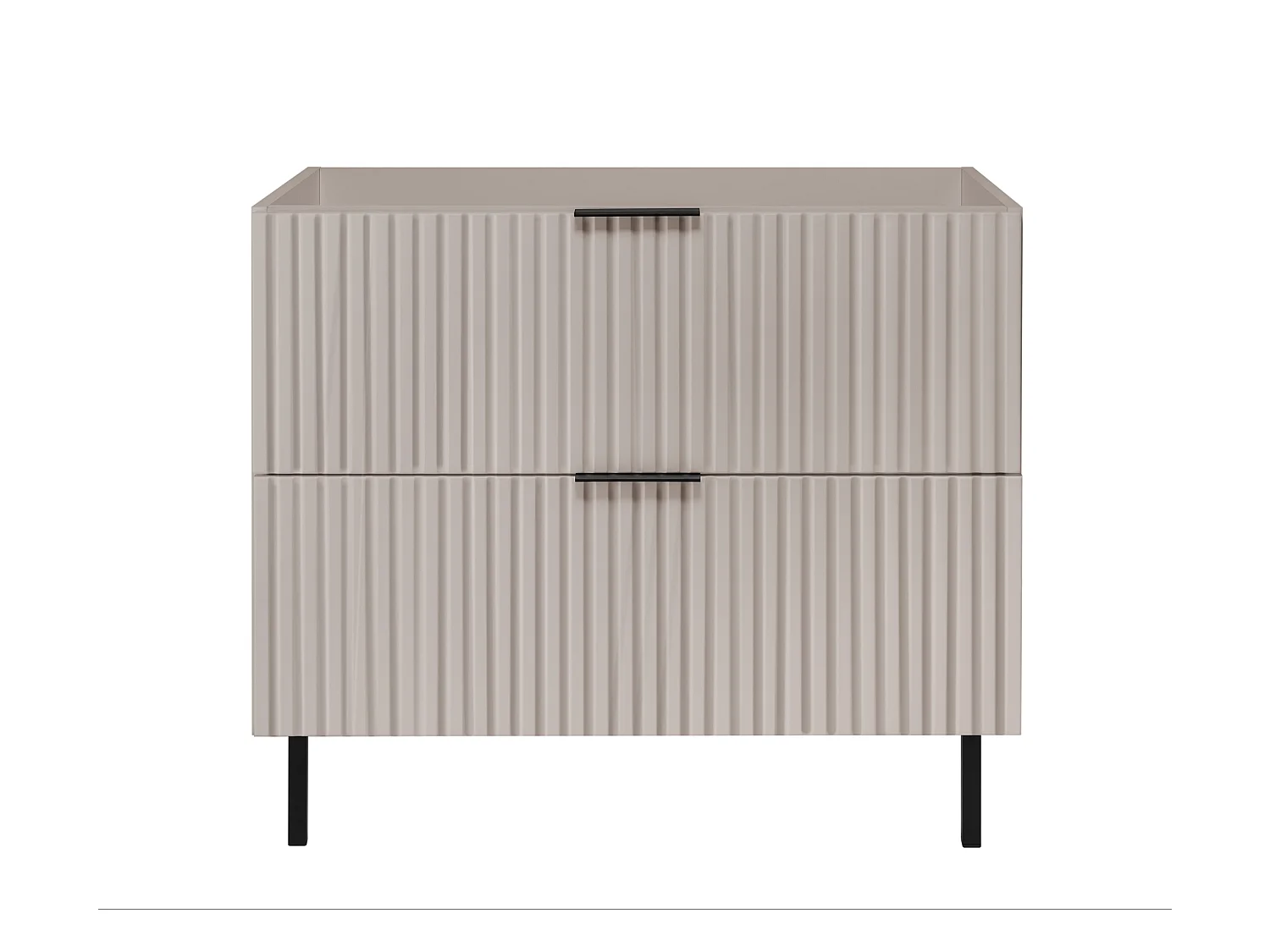 Meuble vasque, Cachemire + poignée noire, 80 x 77 x 46 cm, pieds noirs, sans plateau