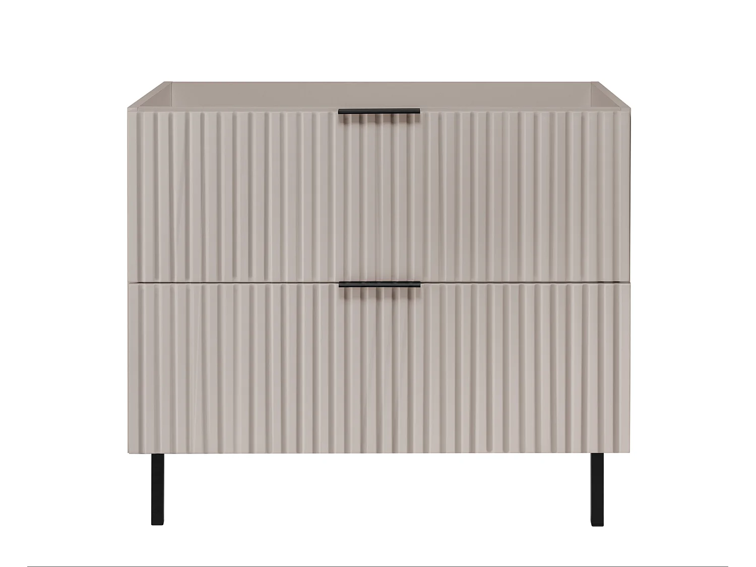 Meuble vasque, Cachemire + poignée noire, 80 x 77 x 46 cm, pieds noirs, sans plateau