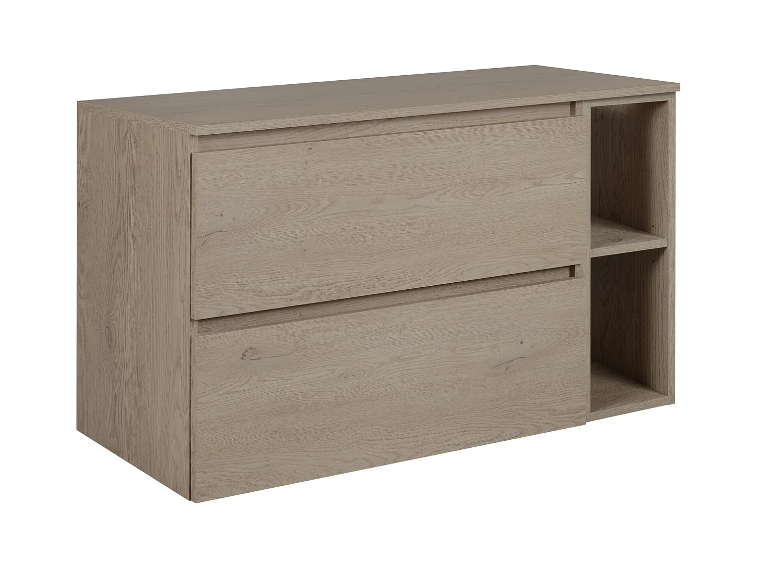 Meuble de salle de bain 100 cm (80+20) avec plan de travail supérieur, Couleur: Chêne Foncé, 100 x 57 x 46 cm