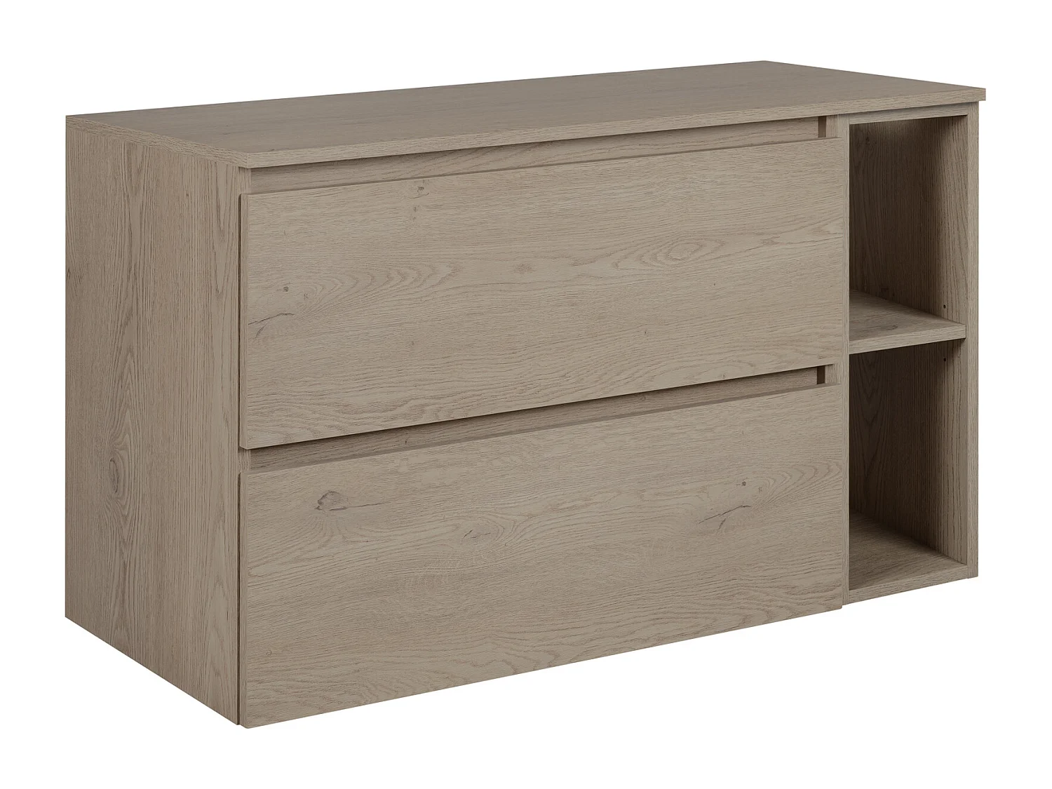 Meuble de salle de bain 100 cm (80+20) avec plan de travail supérieur, Couleur: Chêne Foncé, 100 x 57 x 46 cm