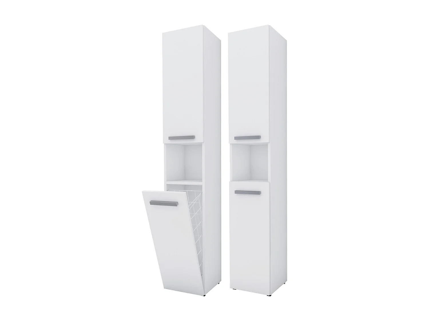 Meuble de salle de bain, Blanc Mat, 30 x 174 x 30 cm