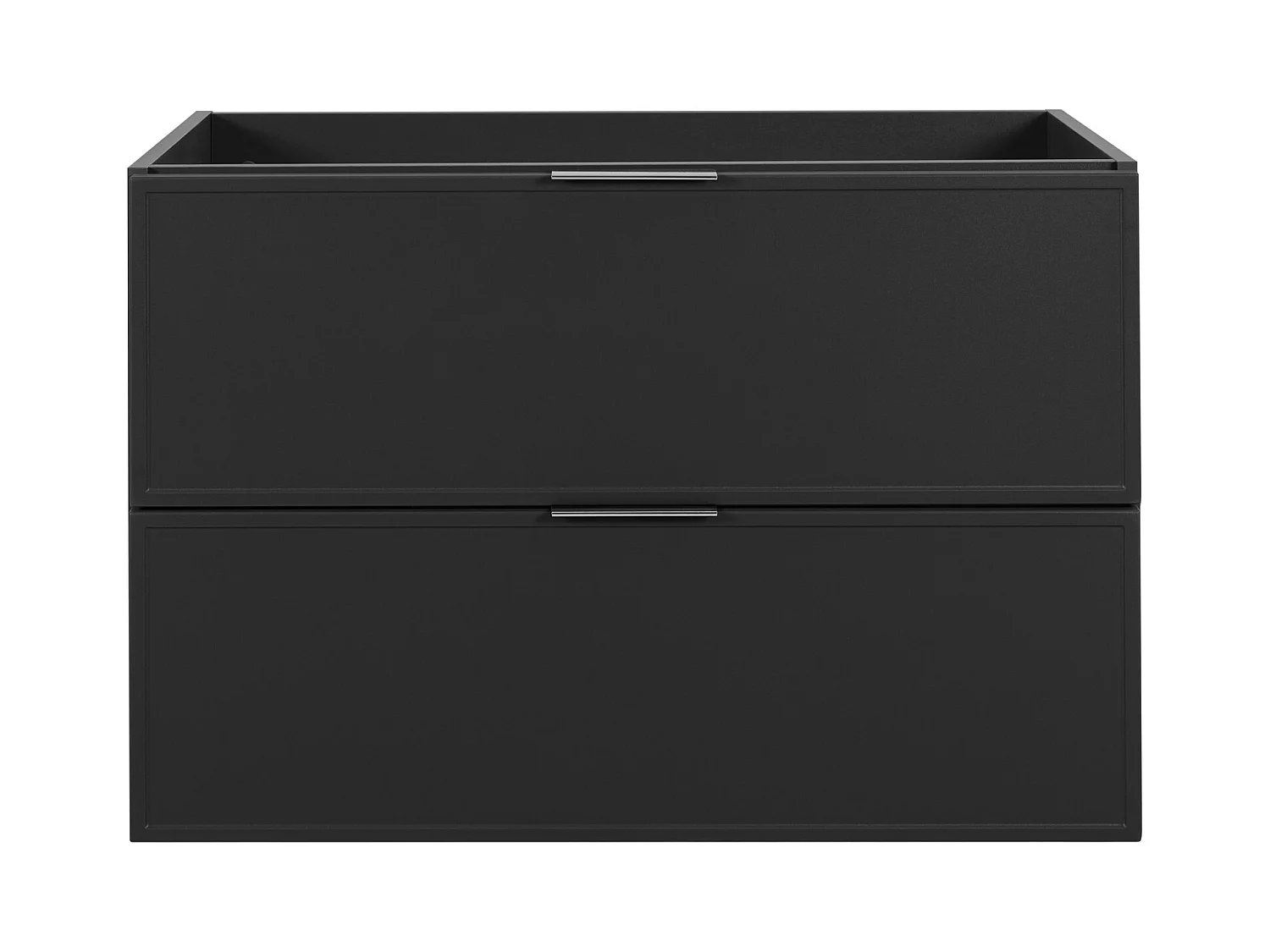 Meuble de salle de bain, Gris foncé, poignée argentée, 46 x 80 x 57 cm