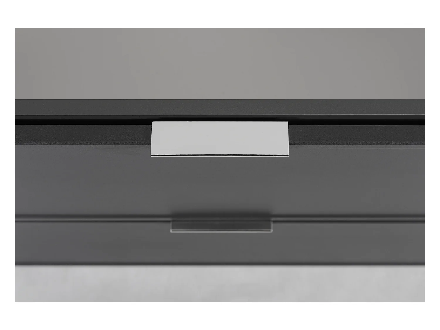 Meuble de salle de bain, Gris foncé, poignée argentée, 46 x 80 x 57 cm