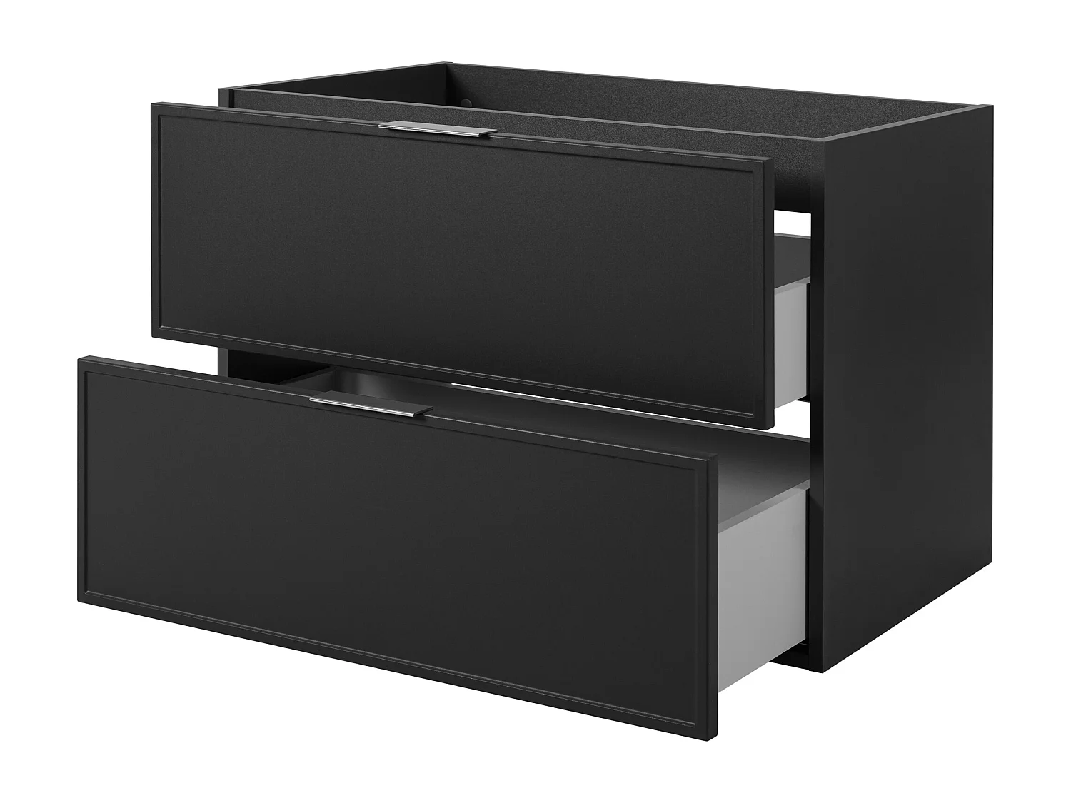Meuble de salle de bain, Gris foncé, poignée argentée, 46 x 80 x 57 cm