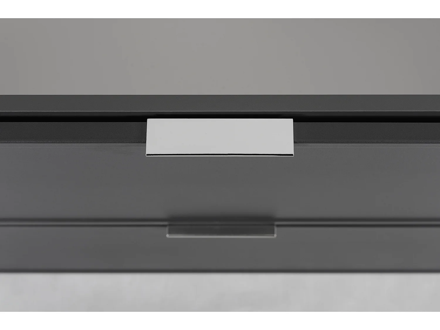 Meuble de salle de bain, Gris foncé, poignée argentée, 46 x 80 x 57 cm