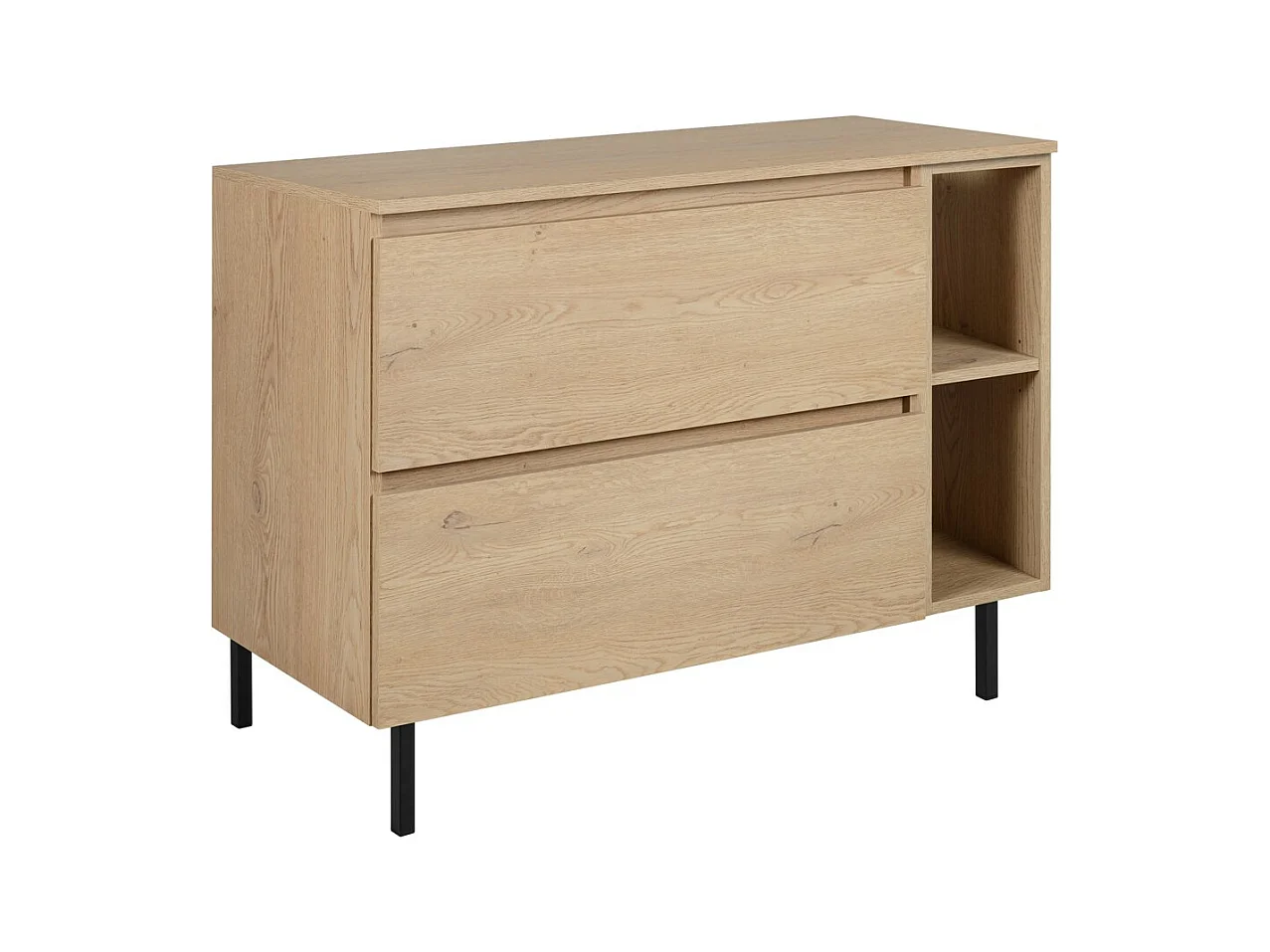 Meuble de salle de bain 100 cm (80+20) avec plan de travail supérieur + pieds meuble, Couleur : Chêne Clair, 100 x 77 x 46 cm