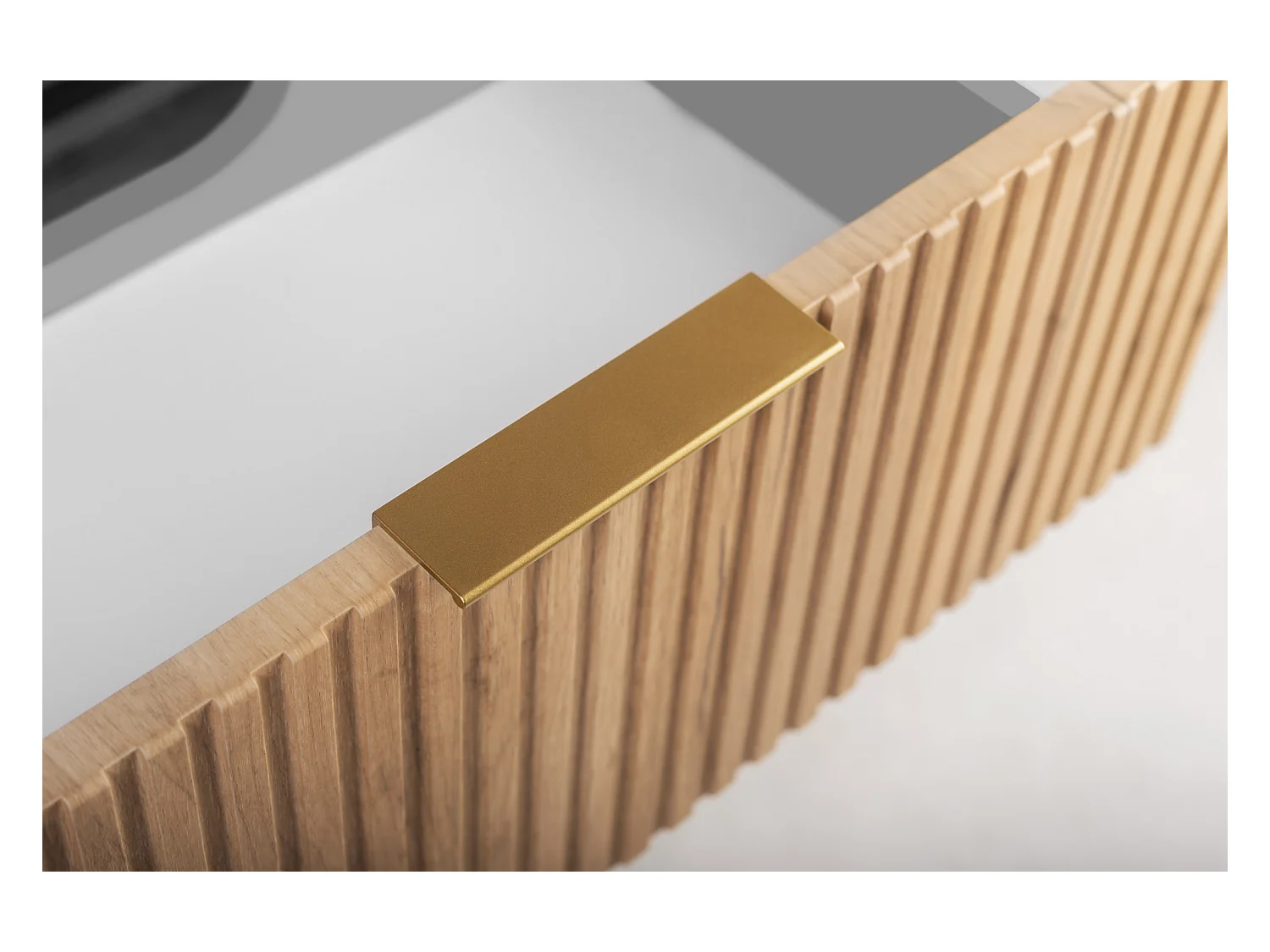 Badkamerkast, Craft Eik, gouden handgreep, 41,5 x 100 x 51,7 cm