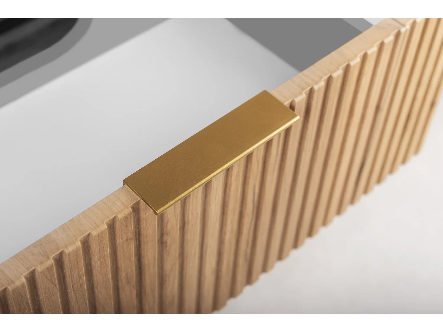 Badkamerkast, Craft Eik, gouden handgreep, 41,5 x 100 x 51,7 cm