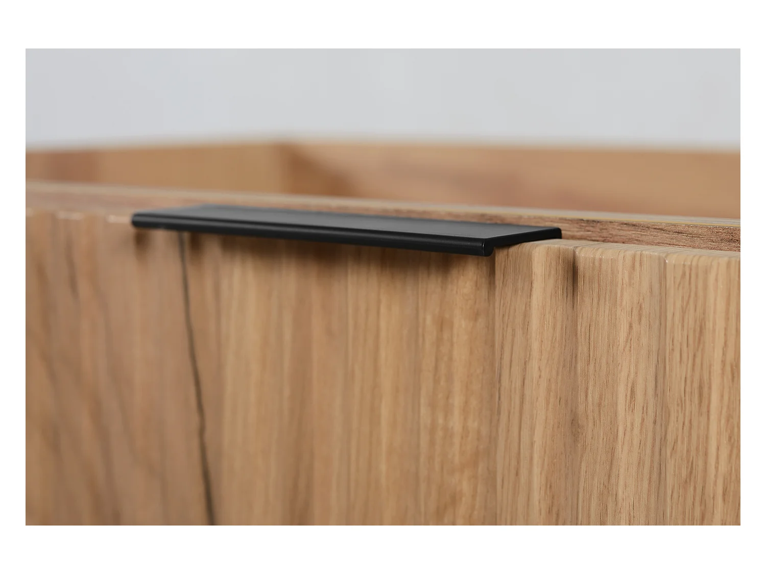 Meuble vasque, Chêne Craft + poignée noire, 80 x 57 x 46 cm