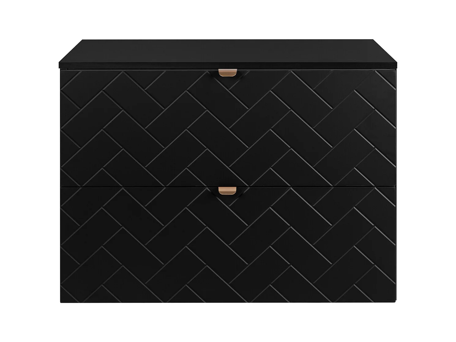 Badezimmermöbel, Mattschwarz, 80 x 57 x 46 cm, goldene Griffe