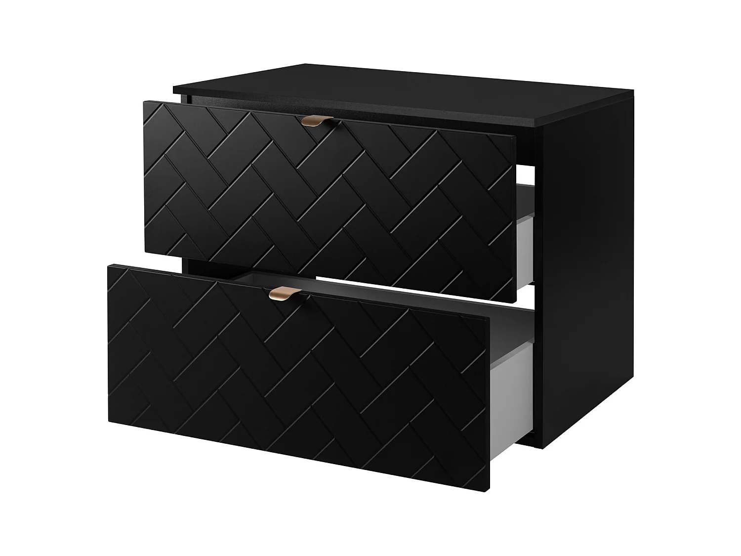 Badezimmermöbel, Mattschwarz, 80 x 57 x 46 cm, goldene Griffe