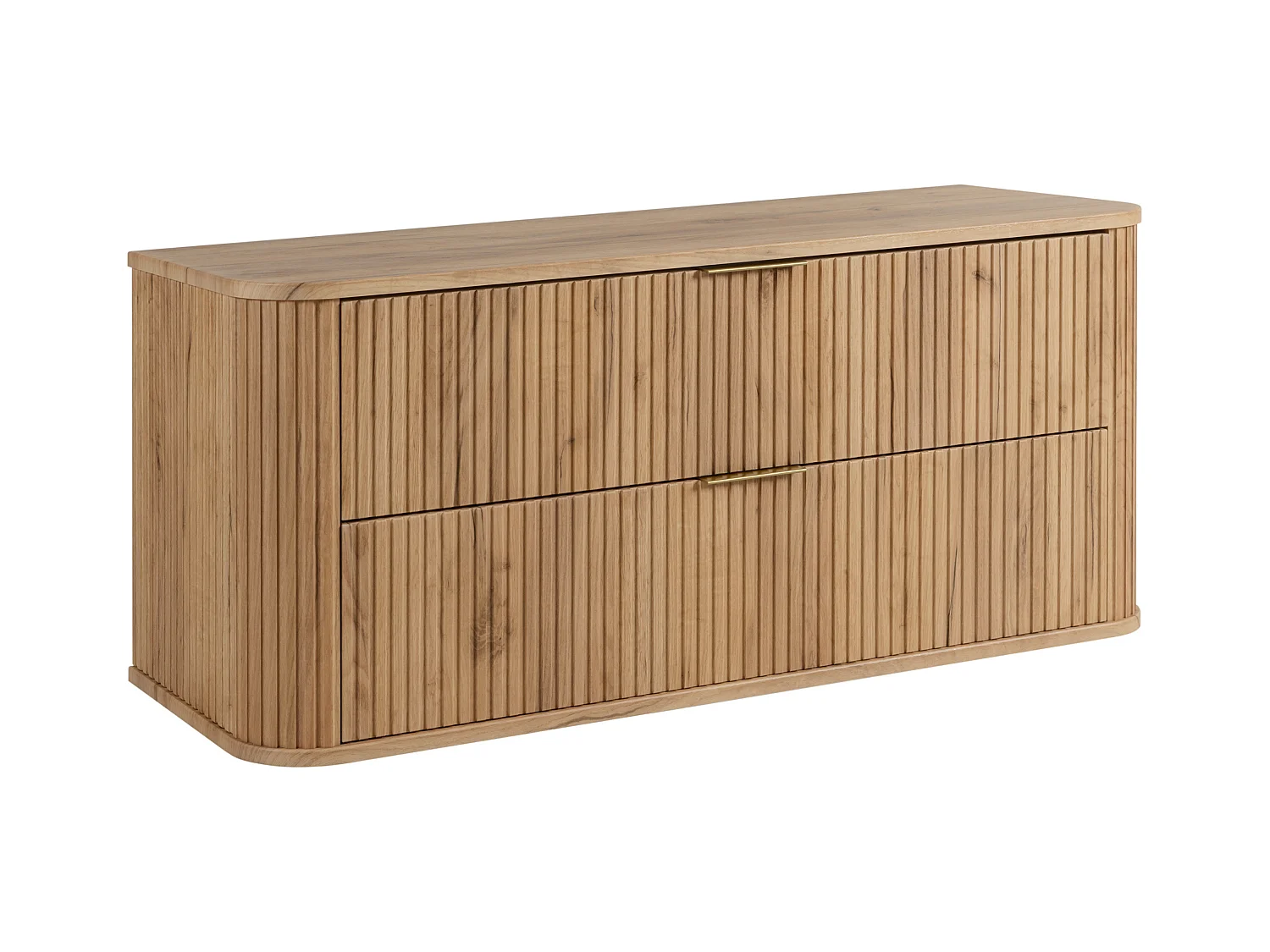 Meuble de salle de bain, Chêne Craft, poignée dorée, 41,5 x 120 x 51,7 cm