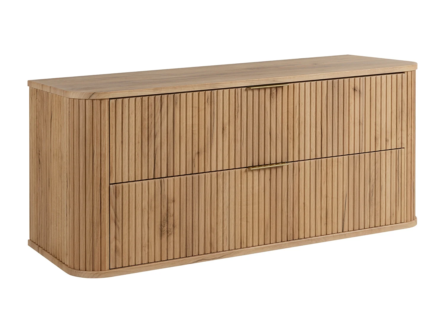 Meuble de salle de bain, Chêne Craft, poignée dorée, 41,5 x 120 x 51,7 cm