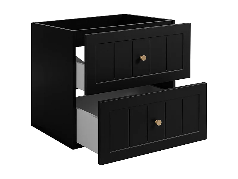 Mueble bajo lavabo de estilo clásico, negro, 60 x 57 x 46 cm