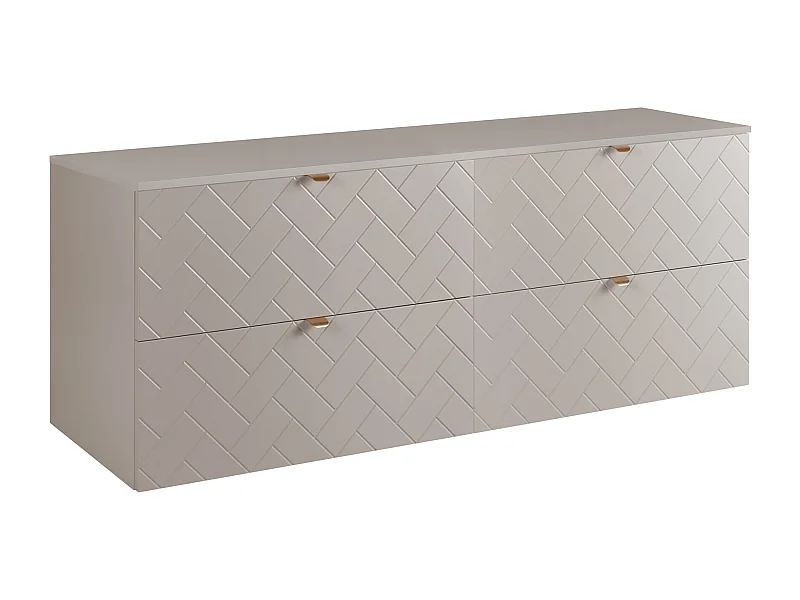 Mueble de baño, Cashmere, 160 x 57 x 46 cm, tiradores dorados