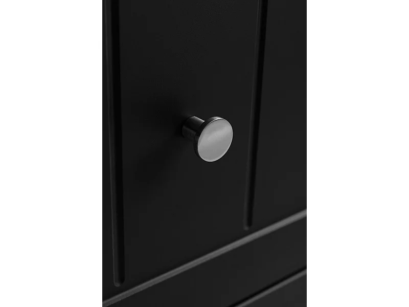 Waschtischunterschrank im klassischen Stil, schwarz, 160 (2 x 80) x 57 x 46 cm