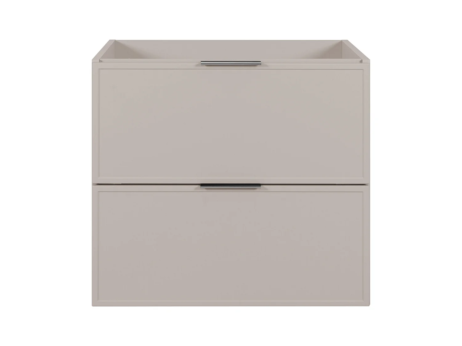 Badezimmerschrank, Kaschmir, silberner Griff, 46 x 60 x 57 cm