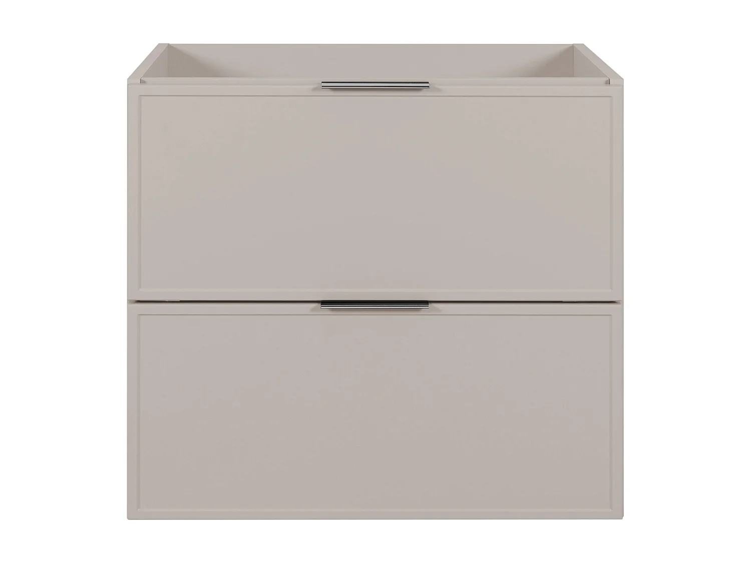 Badezimmerschrank, Kaschmir, silberner Griff, 46 x 60 x 57 cm