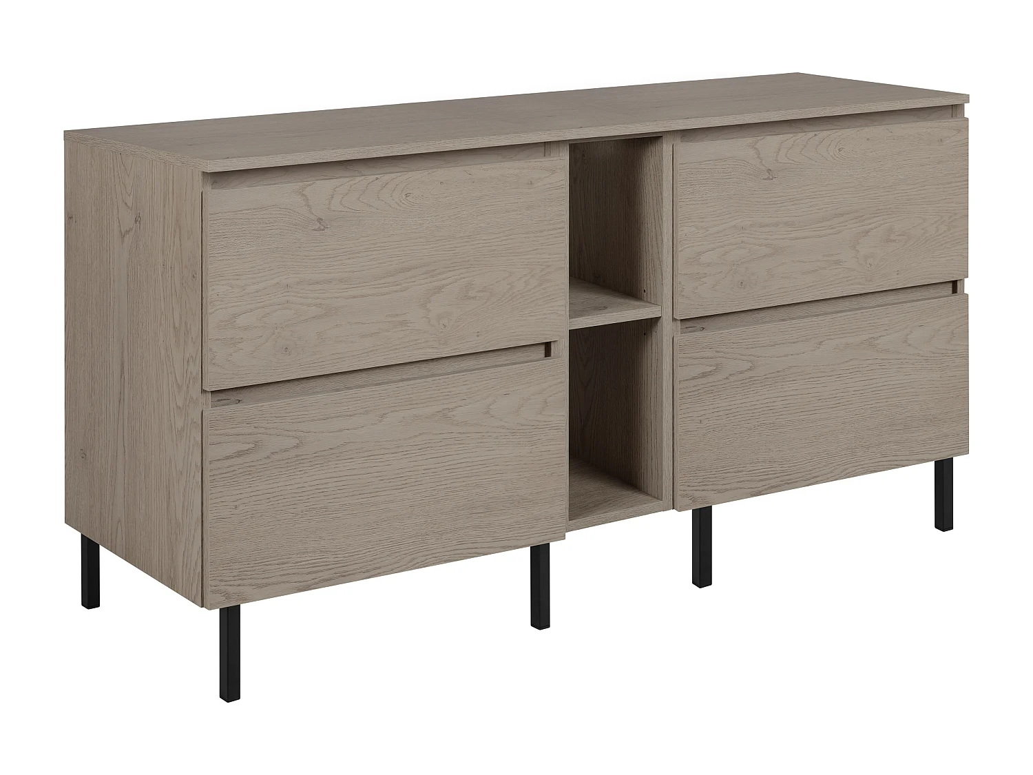 Meuble de salle de bain 140 cm (2 X 60 + 20) avec plan de travail supérieur + pieds meuble, Couleur: Chêne Foncé, 140 x 77 x 46 cm