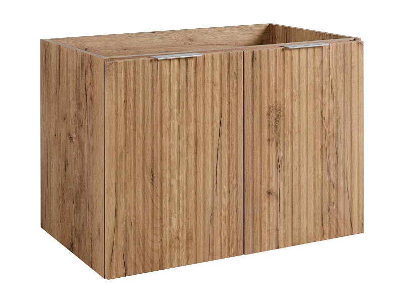 Badezimmermöbel, Craft Oak + silberner Griff, 80 x 57 x 46 cm