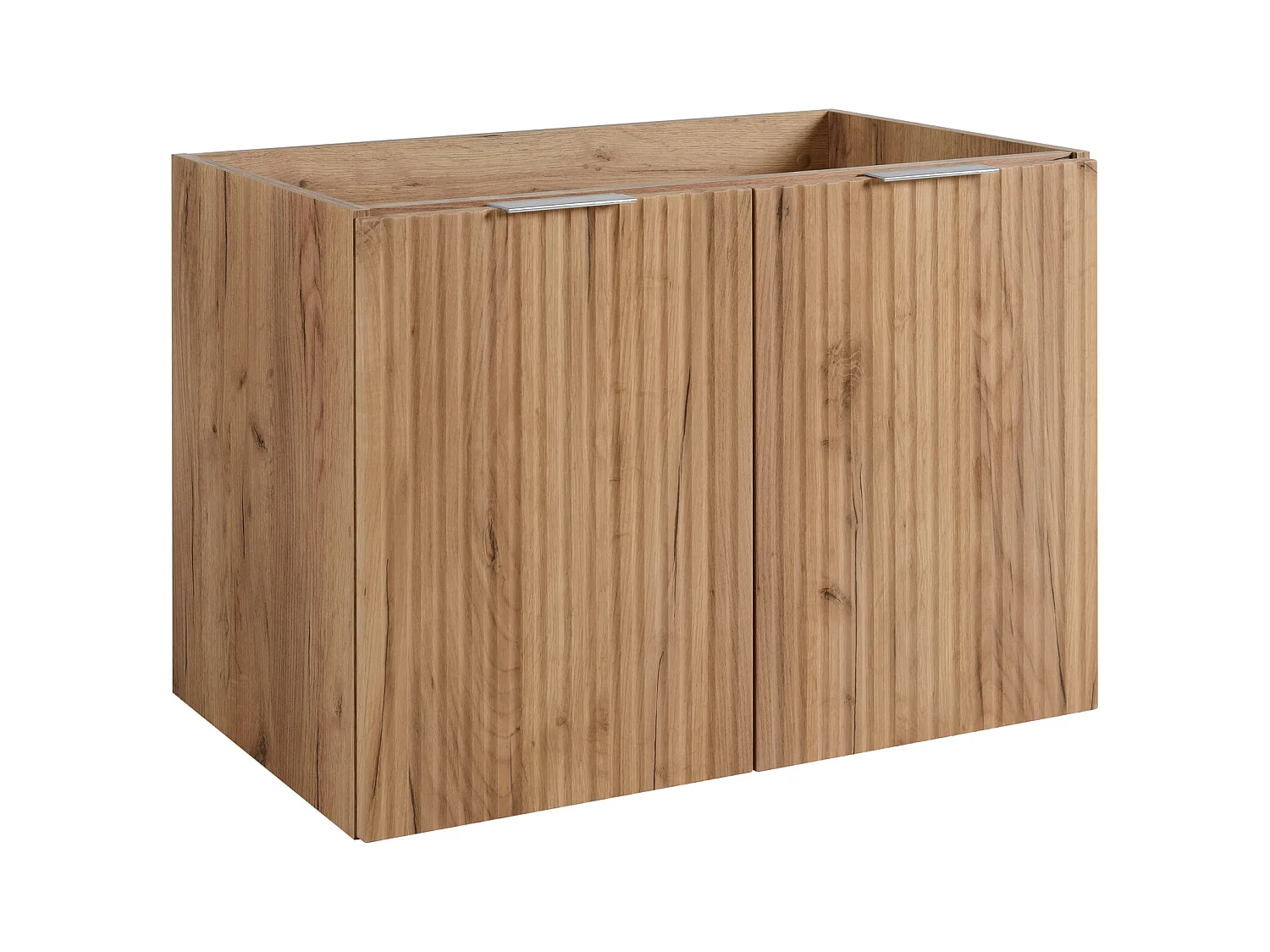 Meuble vasque, Chêne Craft + poignée argentée, 80 x 57 x 46 cm