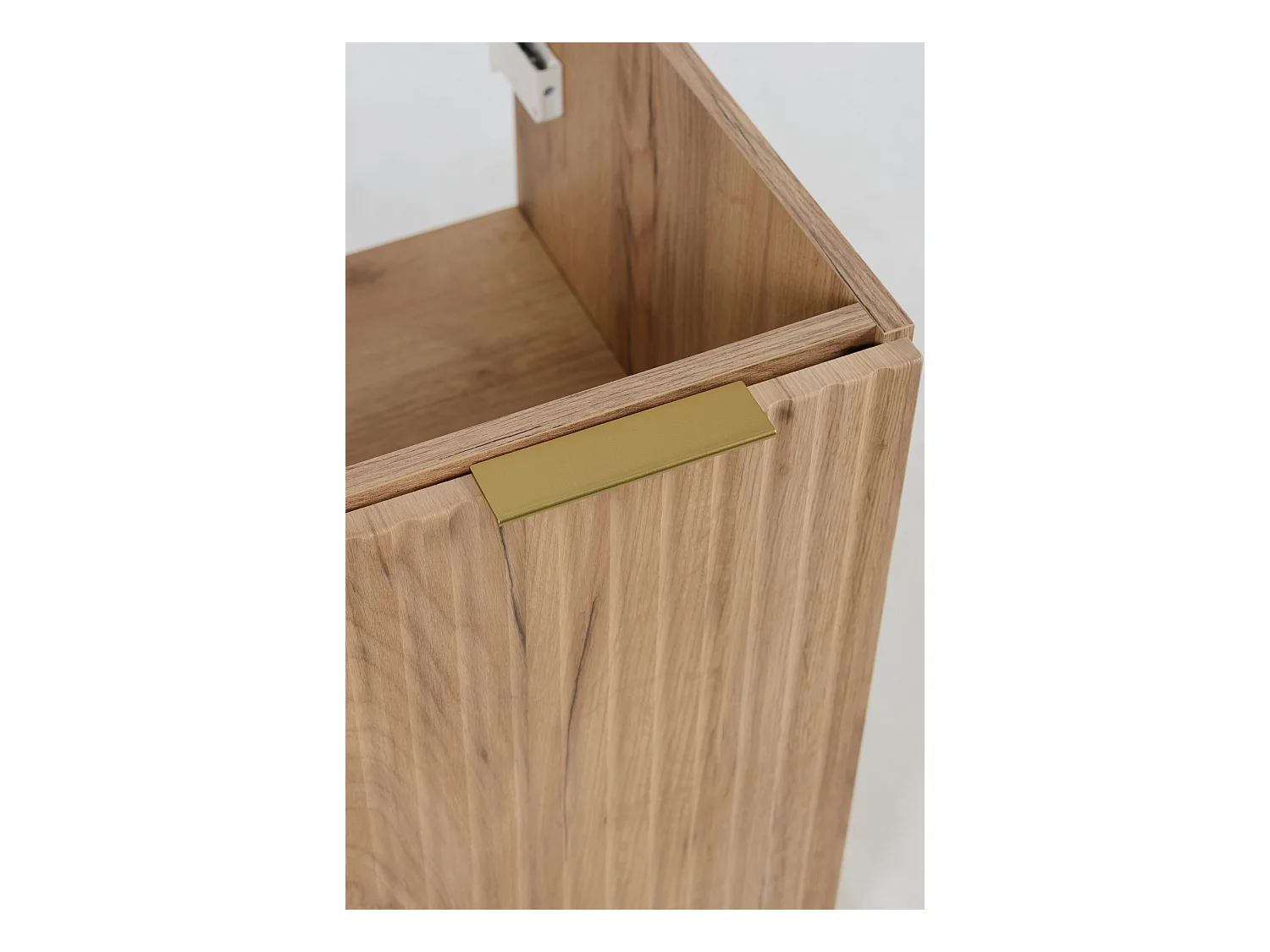 Meuble vasque, Chêne Craft + poignée argentée, 80 x 57 x 46 cm