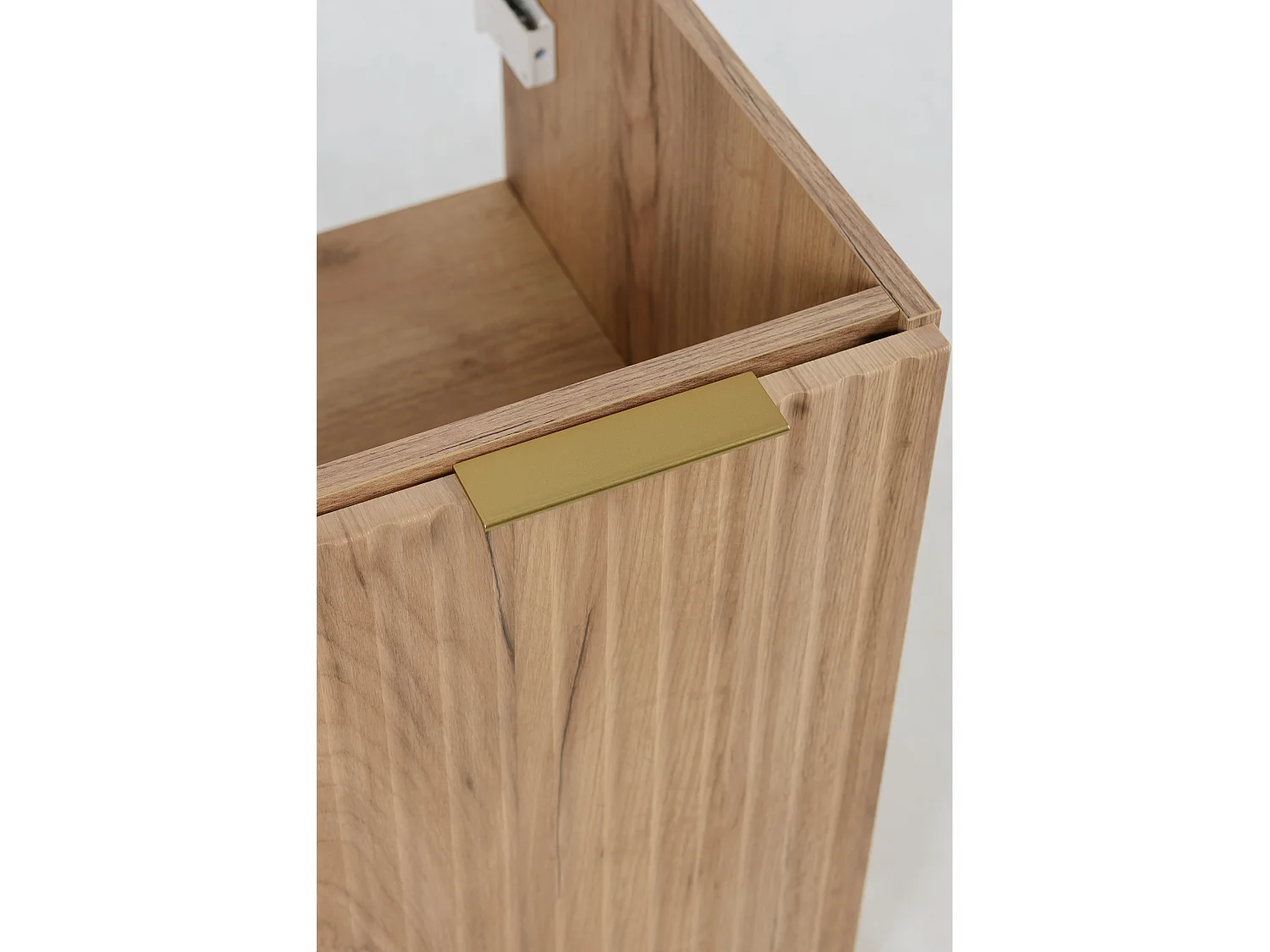 Meuble vasque, Chêne Craft + poignée argentée, 80 x 57 x 46 cm