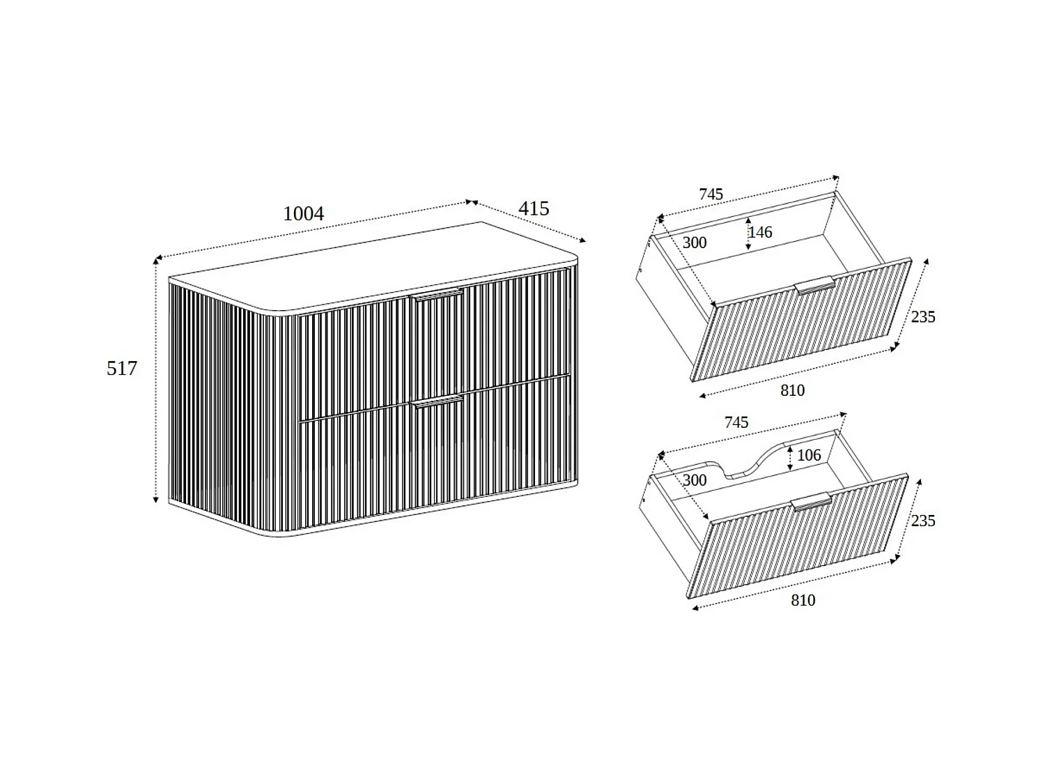 Mobile da bagno, Cashmere, maniglia oro, 41,5 x 100 x 51,7 cm