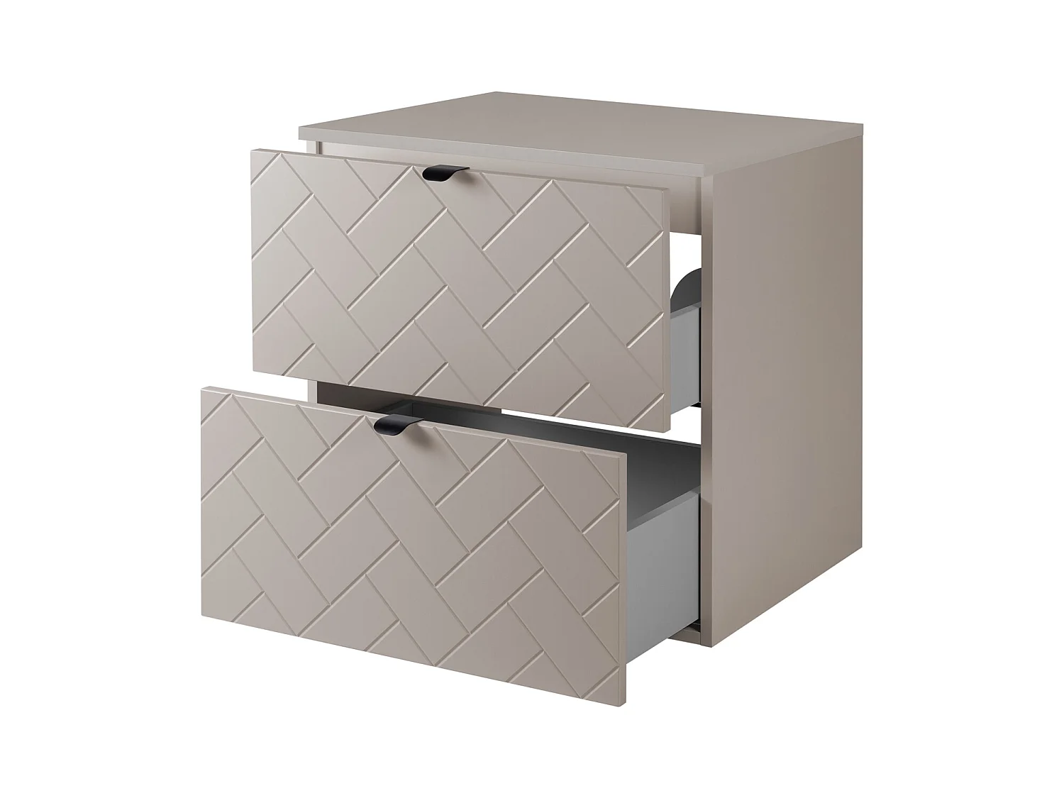 Meuble de salle de bain, Cachemire, 60 x 57 x 46 cm, poignées noires