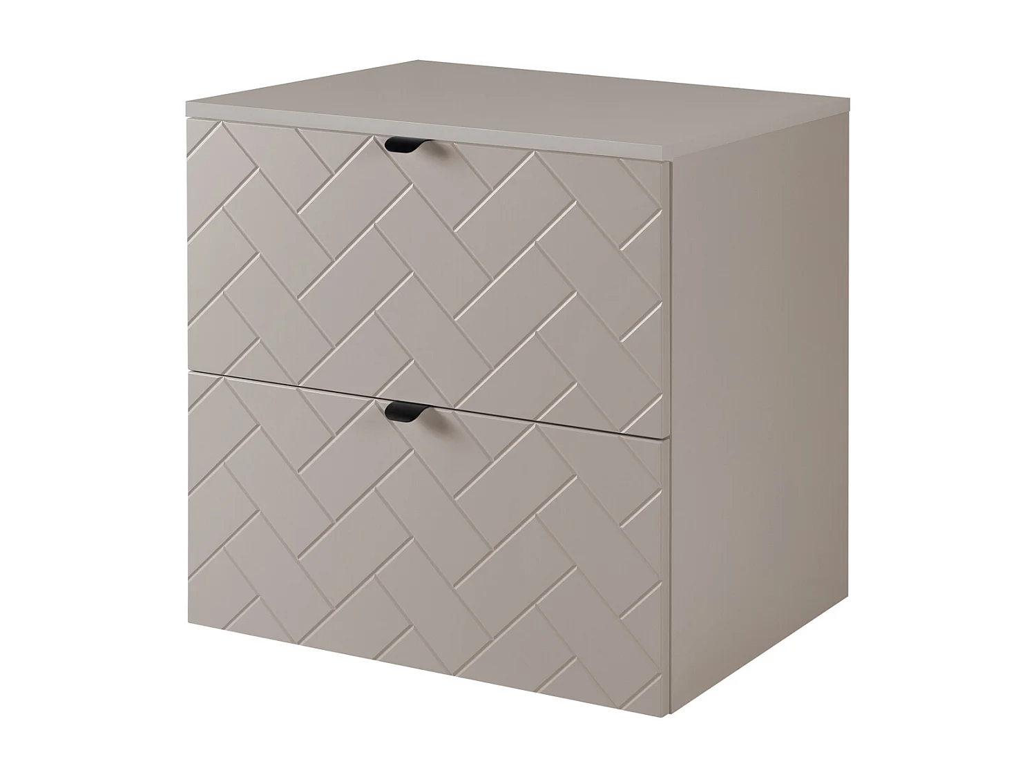 Meuble de salle de bain, Cachemire, 60 x 57 x 46 cm, poignées noires