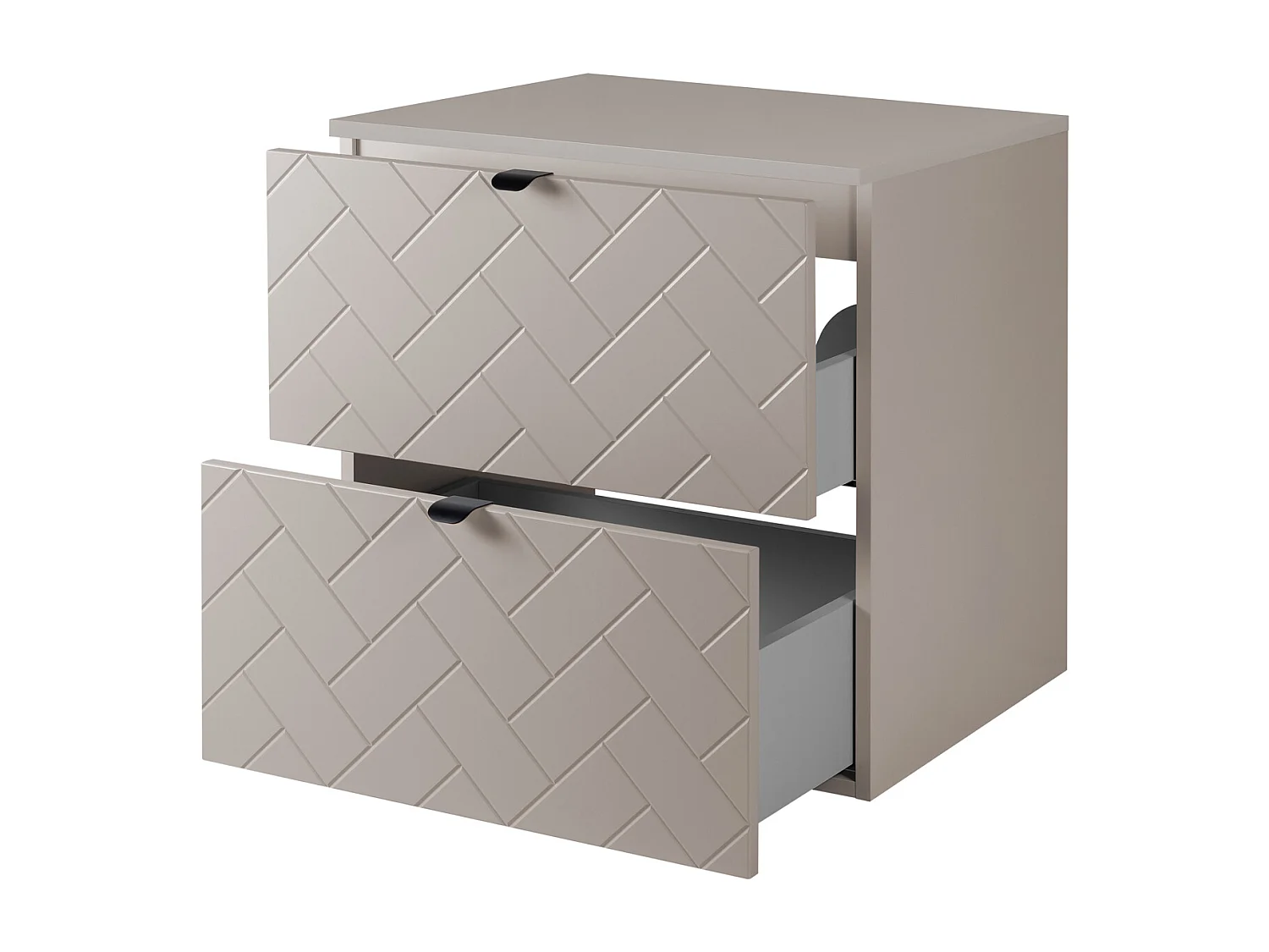 Meuble de salle de bain, Cachemire, 60 x 57 x 46 cm, poignées noires