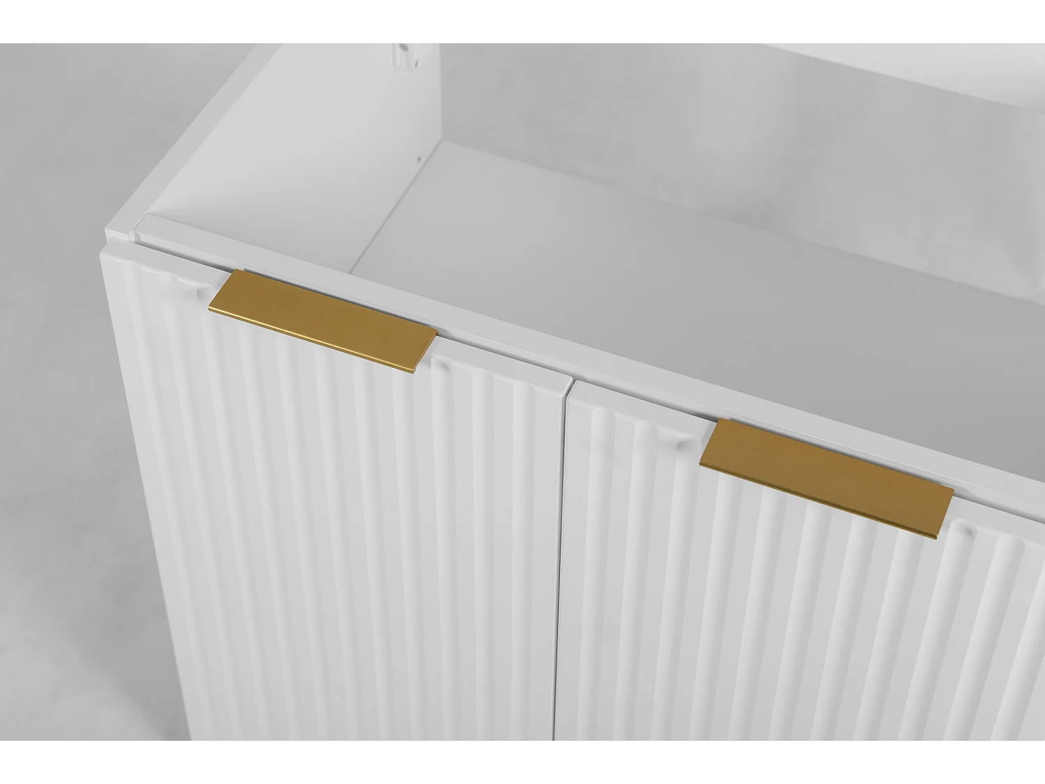 Meuble vasque, Blanc + poignée dorée, 80 x 57 x 46 cm