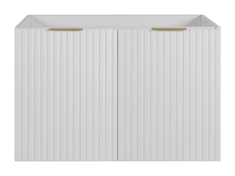 Meuble vasque, Blanc + poignée dorée, 80 x 57 x 46 cm